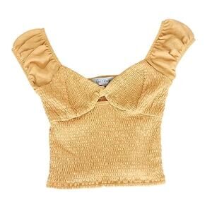 OAK & TRELLIS Smocked Top NWT Gold Yellow Size XL